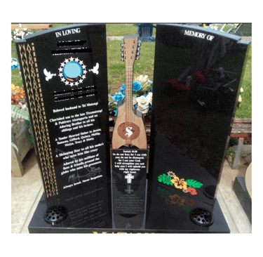 Double plated headstone in Mangere Auckland NZ 