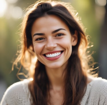 a woman with long hair