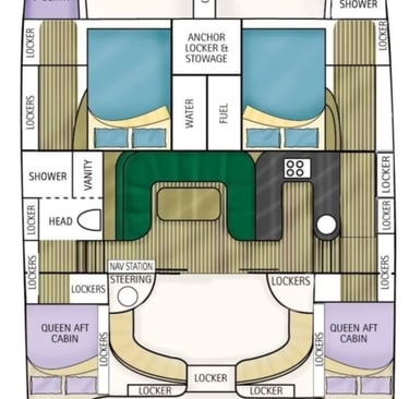 a boat's layout layout of the yacht Mikéa
