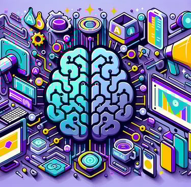 DALL-E created image: a brain map of a brain and a brain