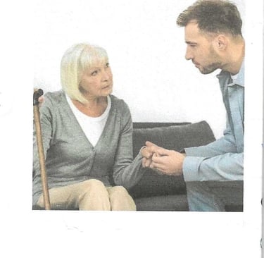 medical social worker consoling a client
