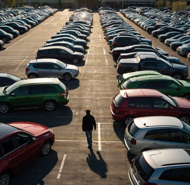 Pátio com carros à venda