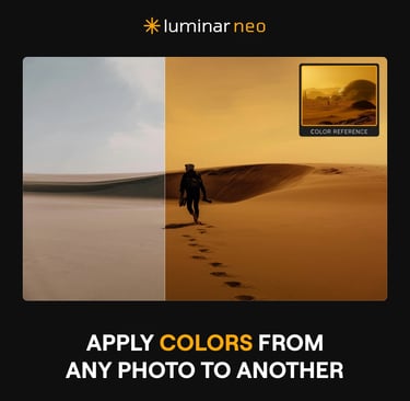 Luminar Neo Photo Editing Apply Colors From Any Other Photo to Another