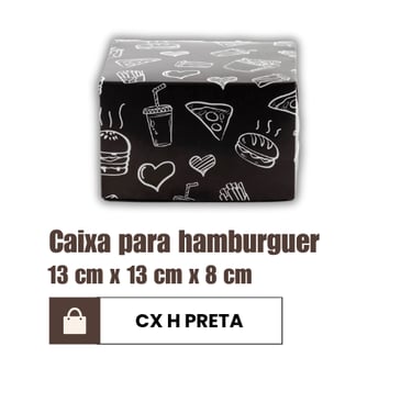 Caixa para hamburguer preta