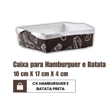 Box para hamburguer e batata