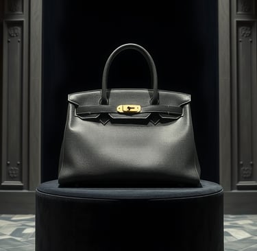 Elegant birkin bag display