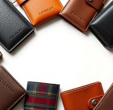 a group of men's wallets with a checkered checkered wallet