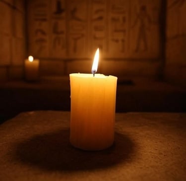 Beeswax candle in Egypt 3000 BCE