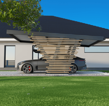 Ażurowe wypełnienie z drewna naturalnego lub kompozytowego