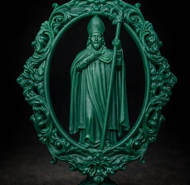 escultura en cera para medalla de cofradia con San Blas