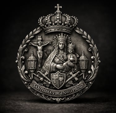 Medalla para cofradía fabricada por taller joyero especializado en joyería religiosa