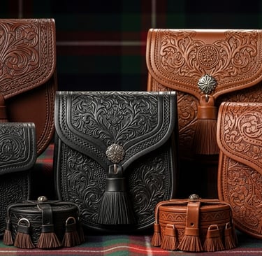 The sporran is both a practical pouch and a statement piece.