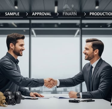 Conclusion visual with tactical partnership handshake, roadmap from inquiry to delivery, and certifications displayed in Zest