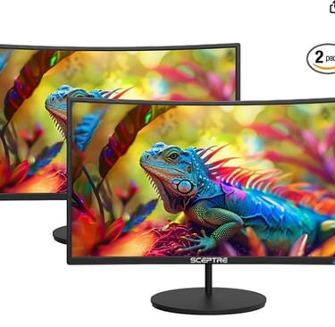 2X Pack - Curved 24 Inch Monitor FHD 100Hz Computer Monitor, HDMI X2