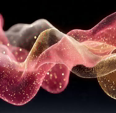 Waves of Pink, Brown and White