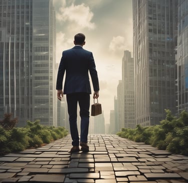 a man in a suit and a briefcase