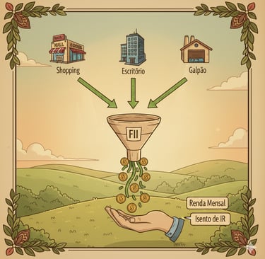 gráfico simples mostrando um fluxo de dinheiro