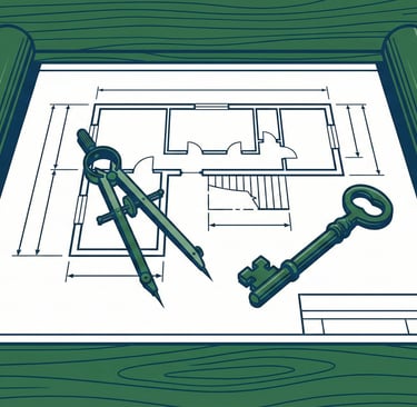 a drawing of a house with a keychaik and a keychaik