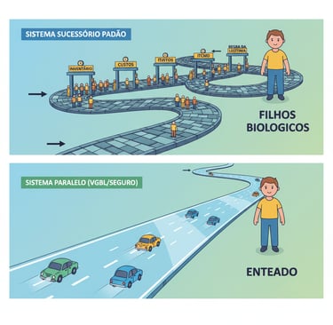 Sistema Sucessório padrão vs paralelo