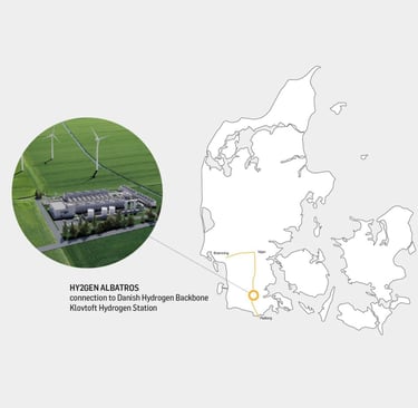 Hy2gen Albatros 100 MW renewable hydrogen plant in Kassø, Aabenraa, Denmark