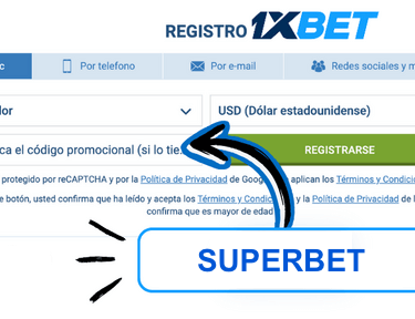 Crear cuenta en 1xbet