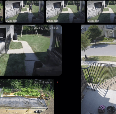 Dashboard of security cameras