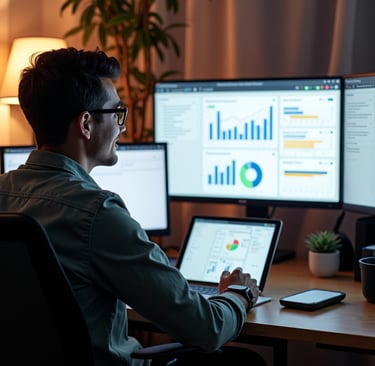 ADHD person in control using smart time management tools.