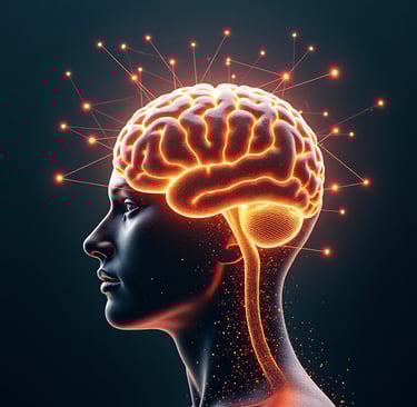 Digital scaffold supporting ADHD brain symbolizing external brain tech.