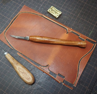 wallet cut out of Horween leather