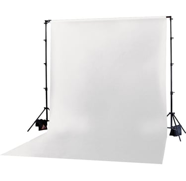 Backdrop set-up for photographing actors for movie poster
