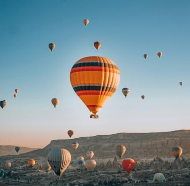 Cappadocia  air balloons are flying in the sky