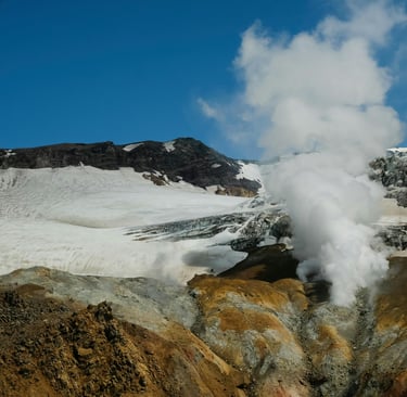a steam engine in a mountain area 