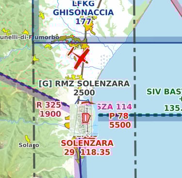 RMZ Solenzara ( Zone pointillés noirs)