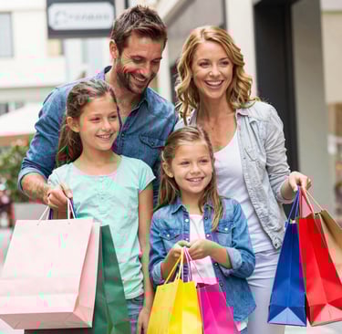 A wooden block spelling credit on a table