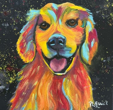 “Charlie” a dog is shown in this painting