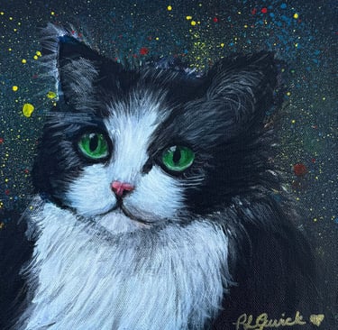 “Cuddles” cat painting 