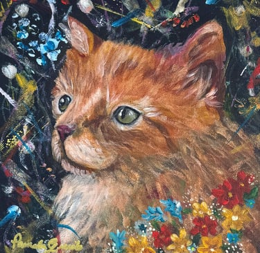 “Flora” cat painting 
