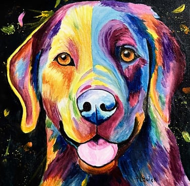 “Lucky” dog painting 