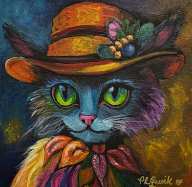 “Miss Fancy” cat painting 