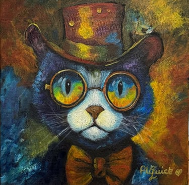 “Mr. Fancy” cat painting