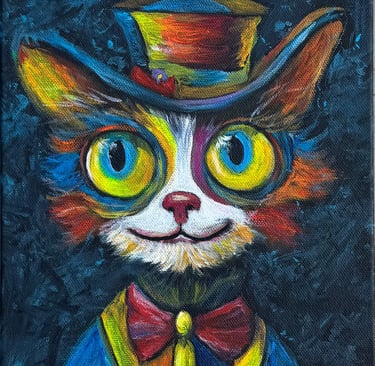 “Mr. Hipster” cat painting 