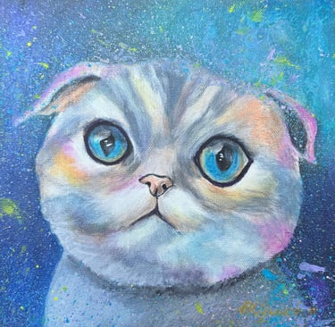 “Puffy” cat painting 