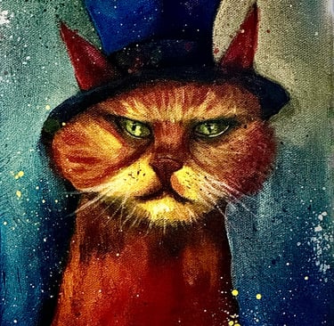 “Wise Guy” cat painting 