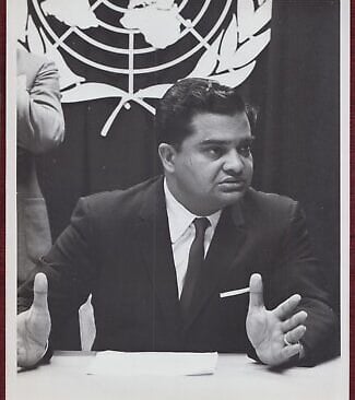 Major Indar Jit Rikhiye taking meeting in UN as peacemaker
