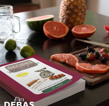 Recipes Word Search puzzle book by Debas Direct.