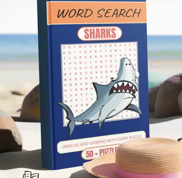Sharks Word Search puzzle book by Debas Direct.