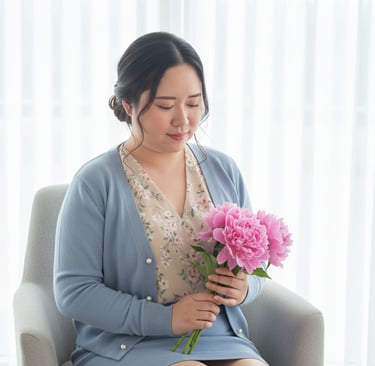 AiPromptSpark.com หญิงสาวสไตล์เกาหลี ถือดอกไม้