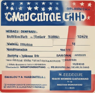 Close-up of an original Medicare card held by a senior adult.