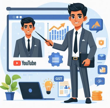 a man in a suit and tie is pointing at a video screen