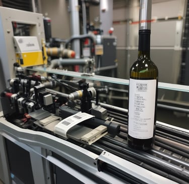 a bottle of wine is being made into a machine